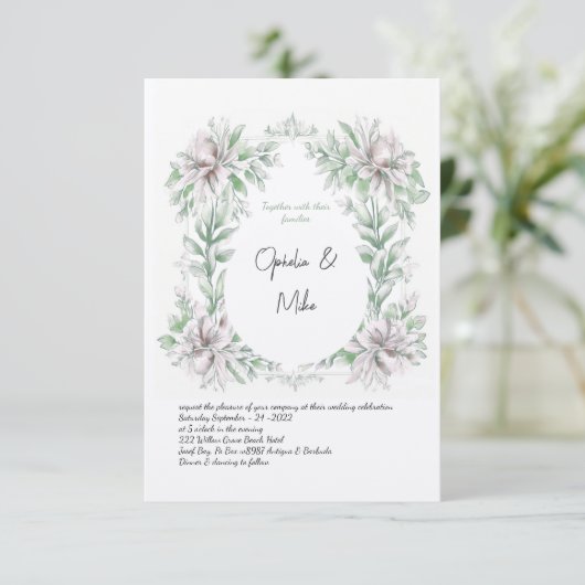 Wasserfarbensaal Blumenzwiebelfest Einladung (Stehend Vorderseite)