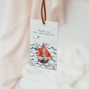 Wasserfarbensailor Bunny Nautic Favor Tag Geschenkanhänger