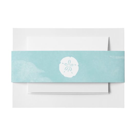 Wasserfarbensand-Dollar-Bauchband Einladungsbanderole (Vorderseite Beispiel)