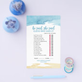 Wasserfarbensand und Meer "Wedding Word Search" Sp Flyer (Einzeln)