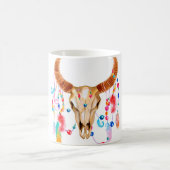 Wasserfarbenschädel auf weiß kaffeetasse (Mittel)