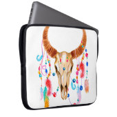 Wasserfarbenschädel auf weiß laptopschutzhülle (Vorne Rechts)