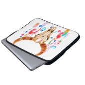 Wasserfarbenschädel auf weiß laptopschutzhülle (Vorne Knopf)
