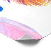 Wasserfarbenschädel auf weiß poster (Ecke)