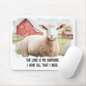 Wasserfarbenschaf mit religiösem Zitat Mousepad (Mit Mouse)