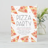 Wasserfarbenscheibe | Jedes Pizza-Party Einladung (Stehend Vorderseite)