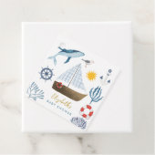 Wasserfarbenschiff, Sailor Whale Sea Babydusche Geschenkanhänger (Beispiel)