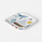 Wasserfarbenschiff, Sailor Whale Sea Babydusche Pappteller (Gewinkelt)