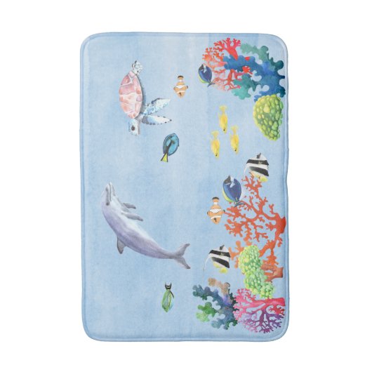 Wasserfarbenschildkröte Badematte (Vorderseite Vertikal)