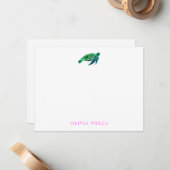 Wasserfarbenschildkröte Vielen Dank Mitteilungskarte (Vorderseite/Rückseite Beispiel)