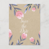 Wasserfarbenschildkröten Save the Date Peach Sprin Ankündigungspostkarte (Vorderseite)