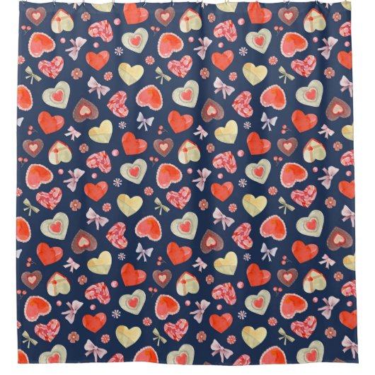 Wasserfarbenschleier und -hörer duschvorhang (Vorderseite)