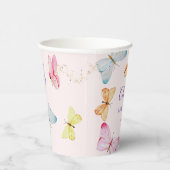 Wasserfarbenschmetterling 1. Geburtstag Pappbecher (Rechts)