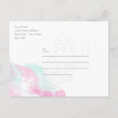 Wasserfarbenschmetterling Cranberry Mint SavetheDa Ankündigungspostkarte (Rückseite)