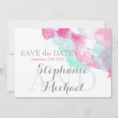 Wasserfarbenschmetterling Cranberry Mint SavetheDa Save The Date (Vorderseite)