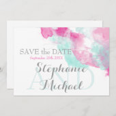 Wasserfarbenschmetterling Cranberry Mint SavetheDa Save The Date (Vorne/Hinten)