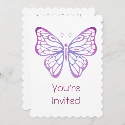 Wasserfarbenschmetterling Einladung zur Geburtstag (Vorne/Hinten)