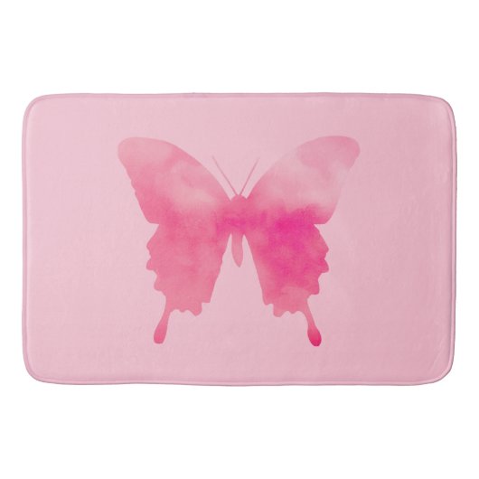 Wasserfarbenschmetterling - Fuchsia und Pink Badematte (Vorderseite)