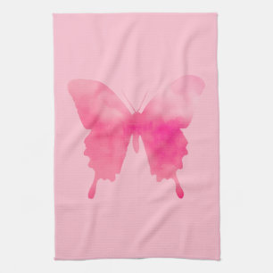 Wasserfarbenschmetterling - Fuchsia und Pink Geschirrtuch