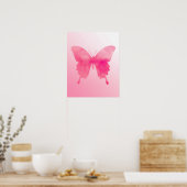 Wasserfarbenschmetterling - Fuchsia und Pink Poster (Küche)