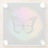 Wasserfarbenschmetterling Glasuntersetzer (Rückseite)