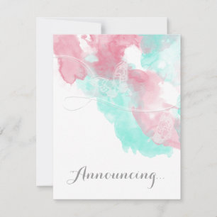 Wasserfarbenschmetterling-Hochzeit Ankündigung