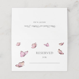 Wasserfarbenschmetterling. Hochzeitreservierte Pla Platzkarte