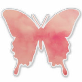 Wasserfarbenschmetterling - Korallen und Pfirsich Aufkleber (Vorderseite)