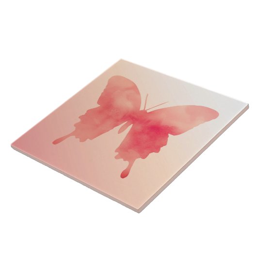 Wasserfarbenschmetterling - Korallen und Pfirsich Fliese (Seite)