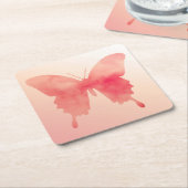 Wasserfarbenschmetterling - Korallen und Pfirsich Rechteckiger Pappuntersetzer (angewinkelt)