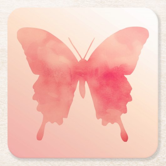 Wasserfarbenschmetterling - Korallen und Pfirsich Rechteckiger Pappuntersetzer (Vorderseite)