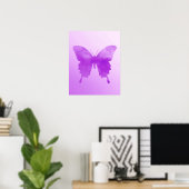 Wasserfarbenschmetterling - Lavendel und Violett Poster (Heimbüro)