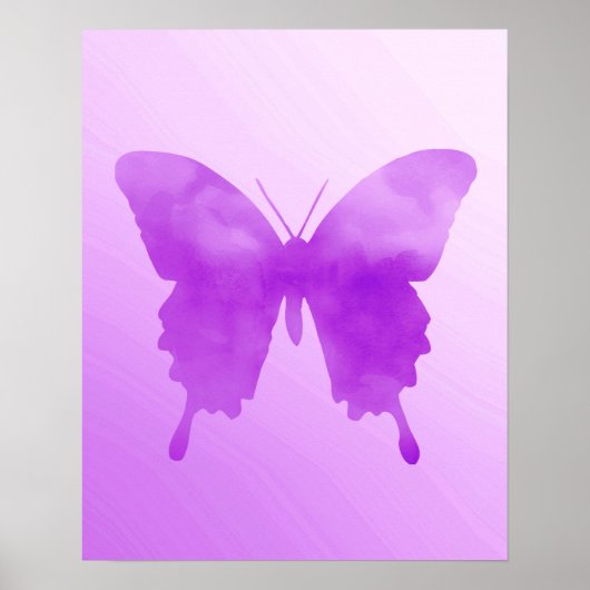 Wasserfarbenschmetterling - Lavendel und Violett Poster (Vorne)