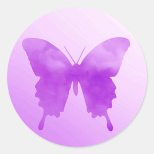 Wasserfarbenschmetterling - Lavendel und Violett Runder Aufkleber