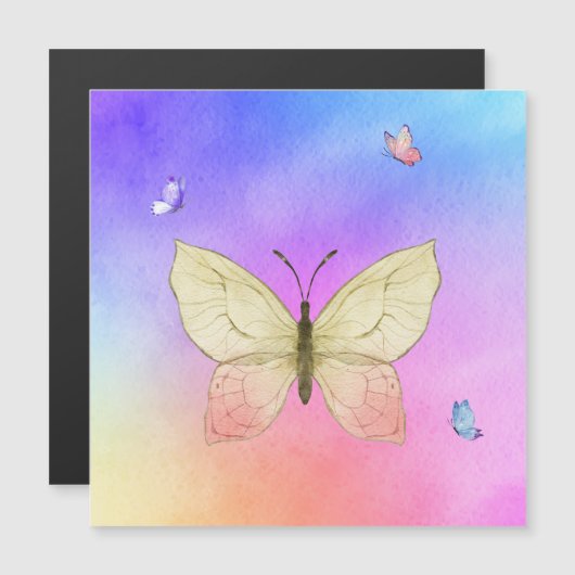 Wasserfarbenschmetterling Magnetkarte (Vorne/Hinten)
