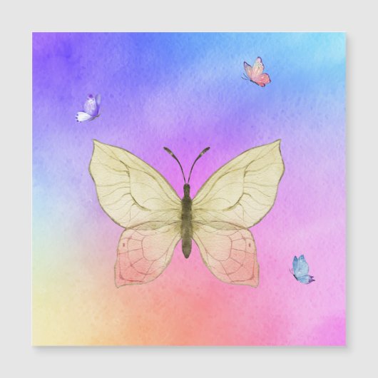 Wasserfarbenschmetterling Magnetkarte (Vorderseite)