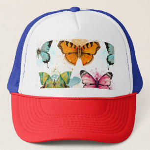 Wasserfarbenschmetterling Nahtloses zartes Muster Truckerkappe