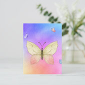 Wasserfarbenschmetterling Postkarte (Stehend Vorderseite)