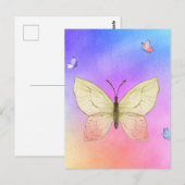 Wasserfarbenschmetterling Postkarte (Vorne/Hinten)