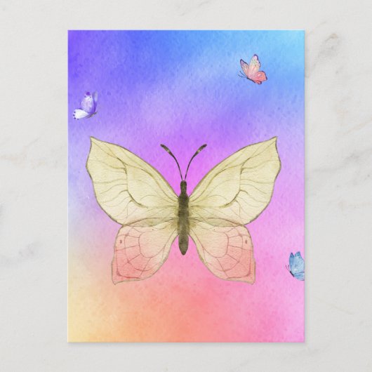 Wasserfarbenschmetterling Postkarte (Vorderseite)
