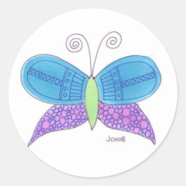 Wasserfarbenschmetterling Runder Aufkleber