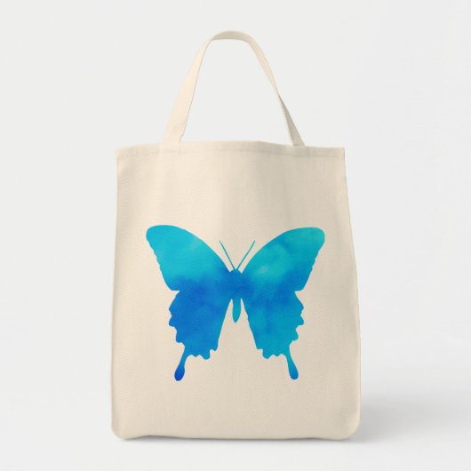 Wasserfarbenschmetterling - Schatten von Sky Blue Tragetasche (Vorne)