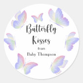 Wasserfarbenschmetterling - Schmetterling Kisses Runder Aufkleber (Vorderseite)