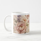 Wasserfarbenschmetterling und Blumenvase Kaffeetasse (Links)