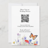 Wasserfarbenschmetterling und Wildblumen - Details Einladung (Rückseite)