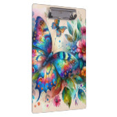 Wasserfarbenschmetterling Whimsischer Blauer Rosa Klemmbrett (Rechts)