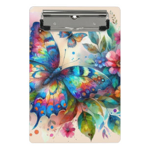 Wasserfarbenschmetterling Whimsischer Blauer Rosa Mini Klemmbrett