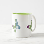 Wasserfarbenschmetterling Zweifarbige Tasse (VorderseiteRechts)