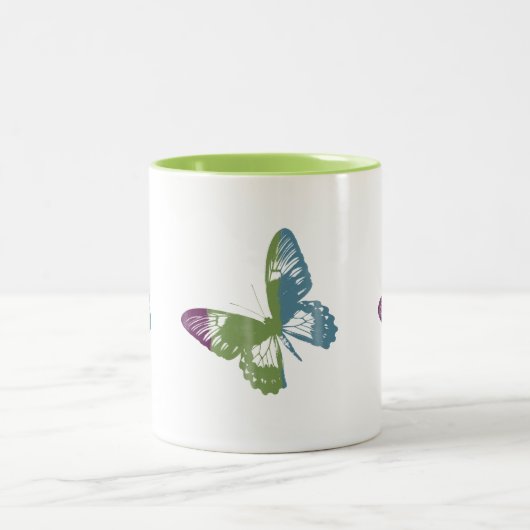 Wasserfarbenschmetterling Zweifarbige Tasse (Mittel)