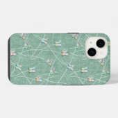 Wasserfarbenschmetterlinge auf Minzgrün iPhone Hülle (Rückseite (Horizontal))